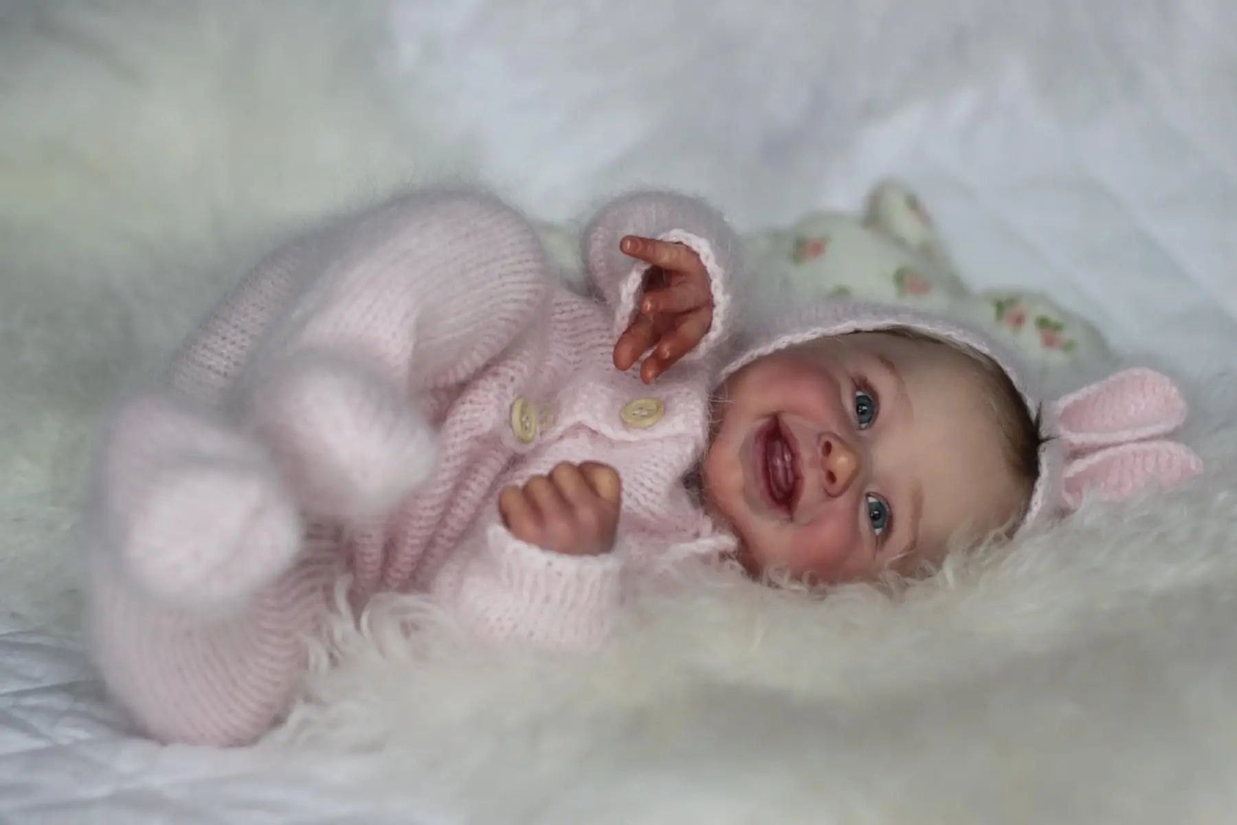 NPK 19inch Soft Body Newborn Doll Reborn Harper Lifelike Soft Touch Cuddly Body Doll Handmade with Genesis Paint