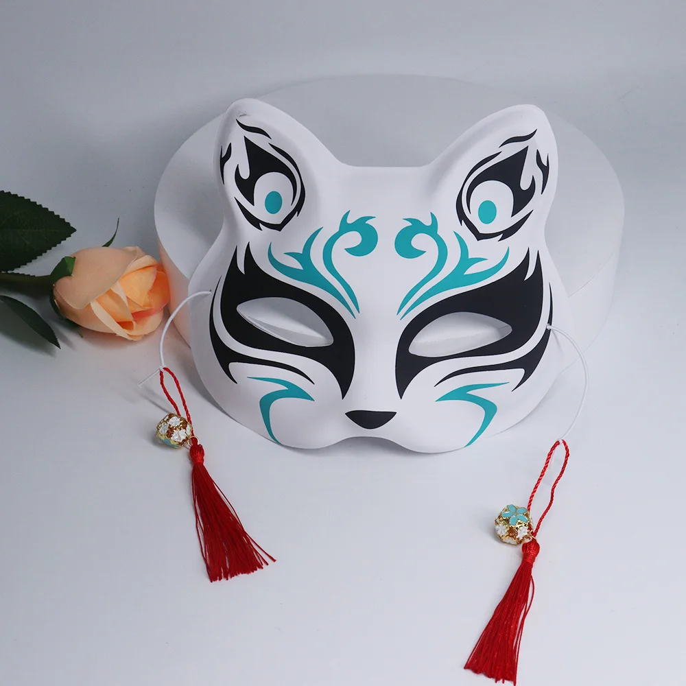 Pastel Goth Leather Seductive Fox Mask Halloween Mask Female Mask Party Sexy Cat Half Face Role-playing Anime Props