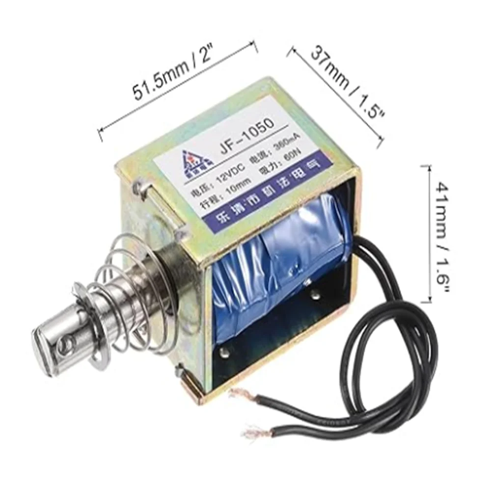 JF Series Industrial Automation Solenoid Actuator DC12V 24V Push-Pull Through-Frame Linear Pull Electromagnet for Automation