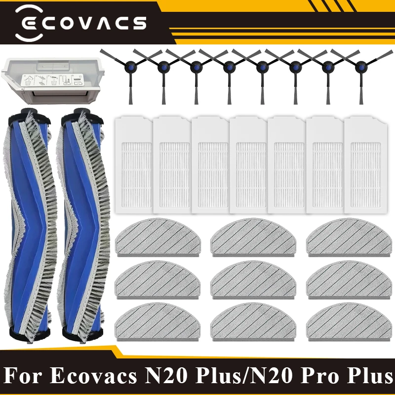 Fit for ( Ecovacs N20 / N20 Plus / N20 Pro Plus / N20+ ) Part Accessory Mop Filter Roller Side Brush Robot Vacuum Cleaner Kit