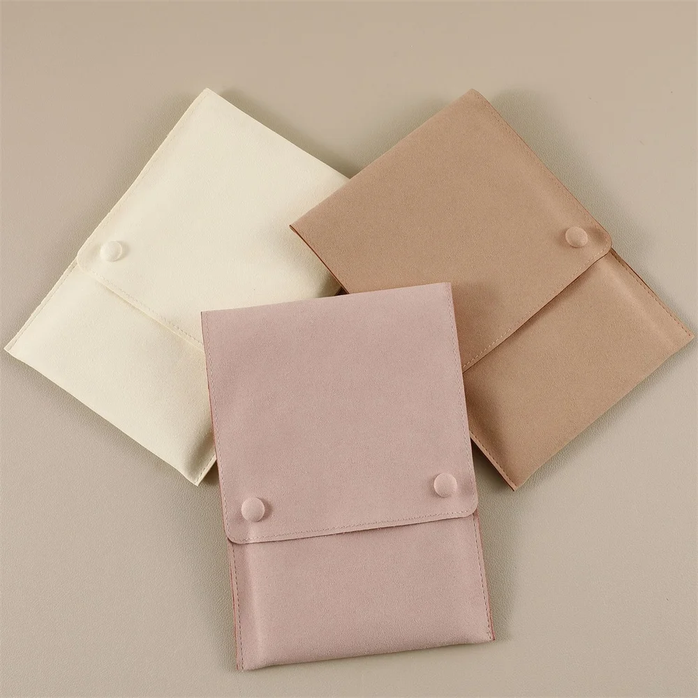 New Velvet Jewelry Pouch Packaging Bags Earrings Necklace Storage Bag Button Velvet Organizer Wedding Gifts Bags