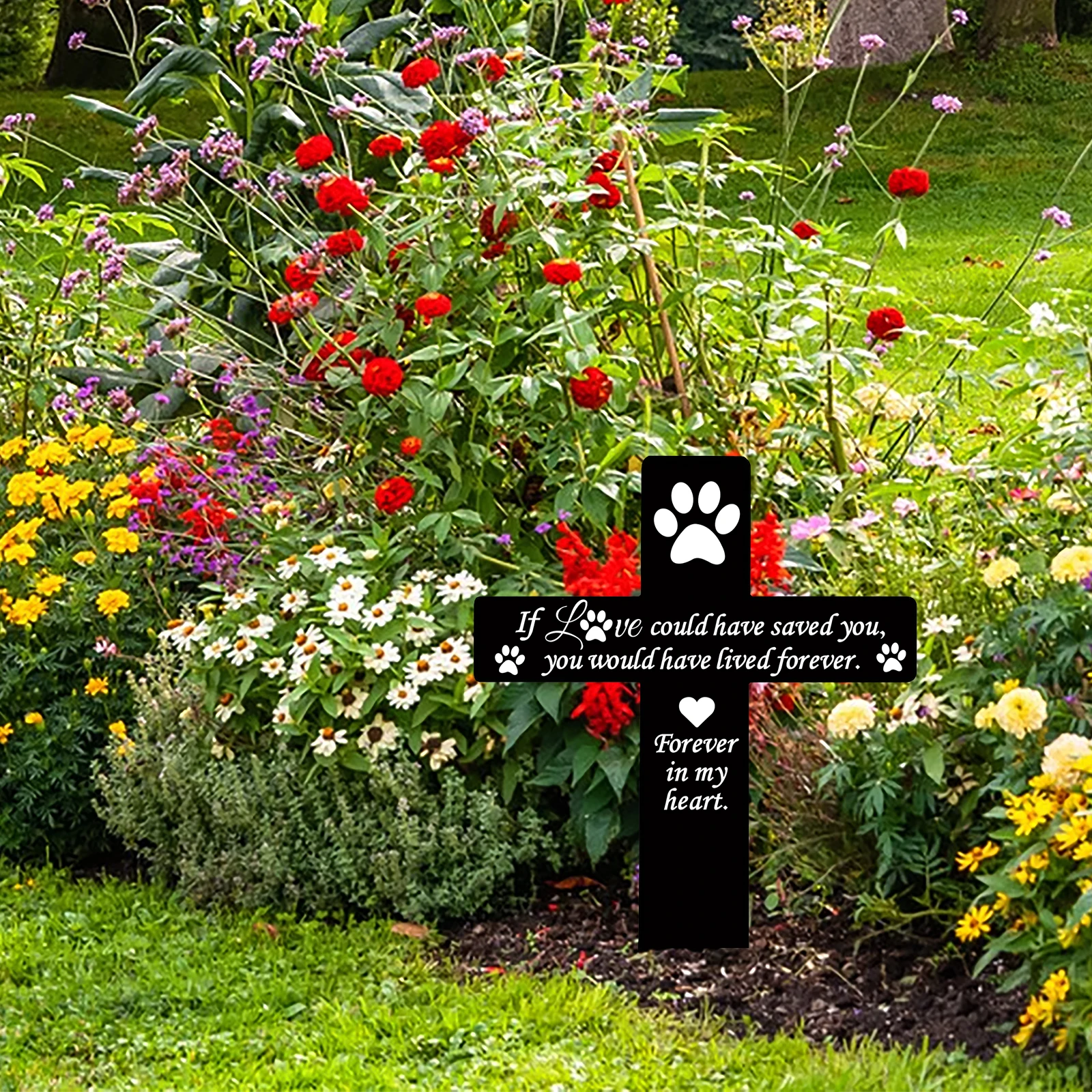 1 قطعة لوحة تذكارية للكلاب في الهواء الطلق ، ديكور حديقة تذكارية للكلاب الأليفة ، علامة قبر كلب أكريليك مقاومة للماء ، حصة حديقة التعاطف السوداء #6