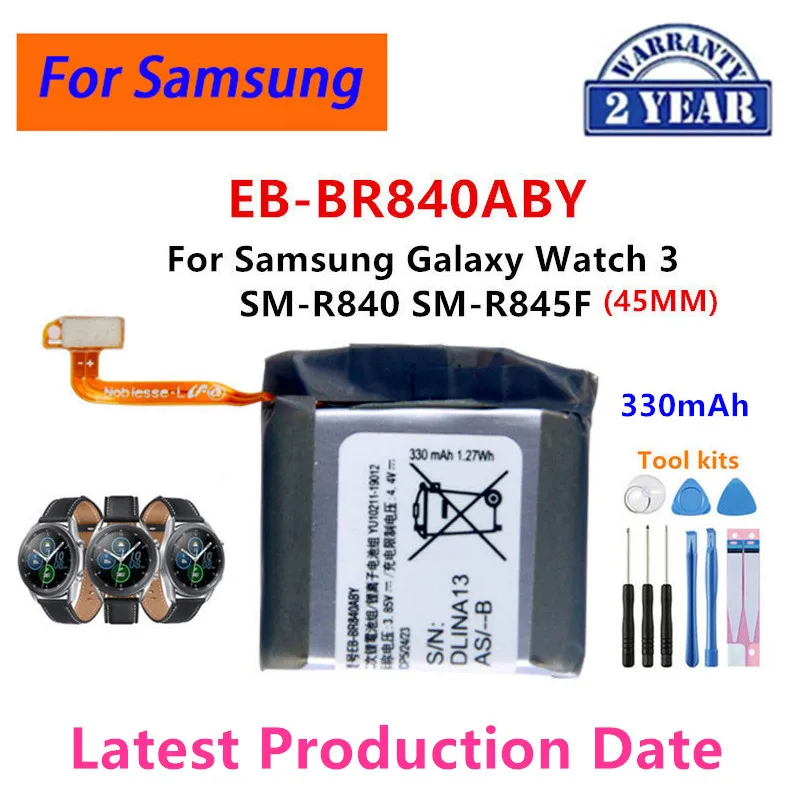 

Brand New EB-BR840ABY 330mAh New Battery For Samsung Galaxy Watch 3 SM-R840 R845 SM-R845F Batteries+Tools
