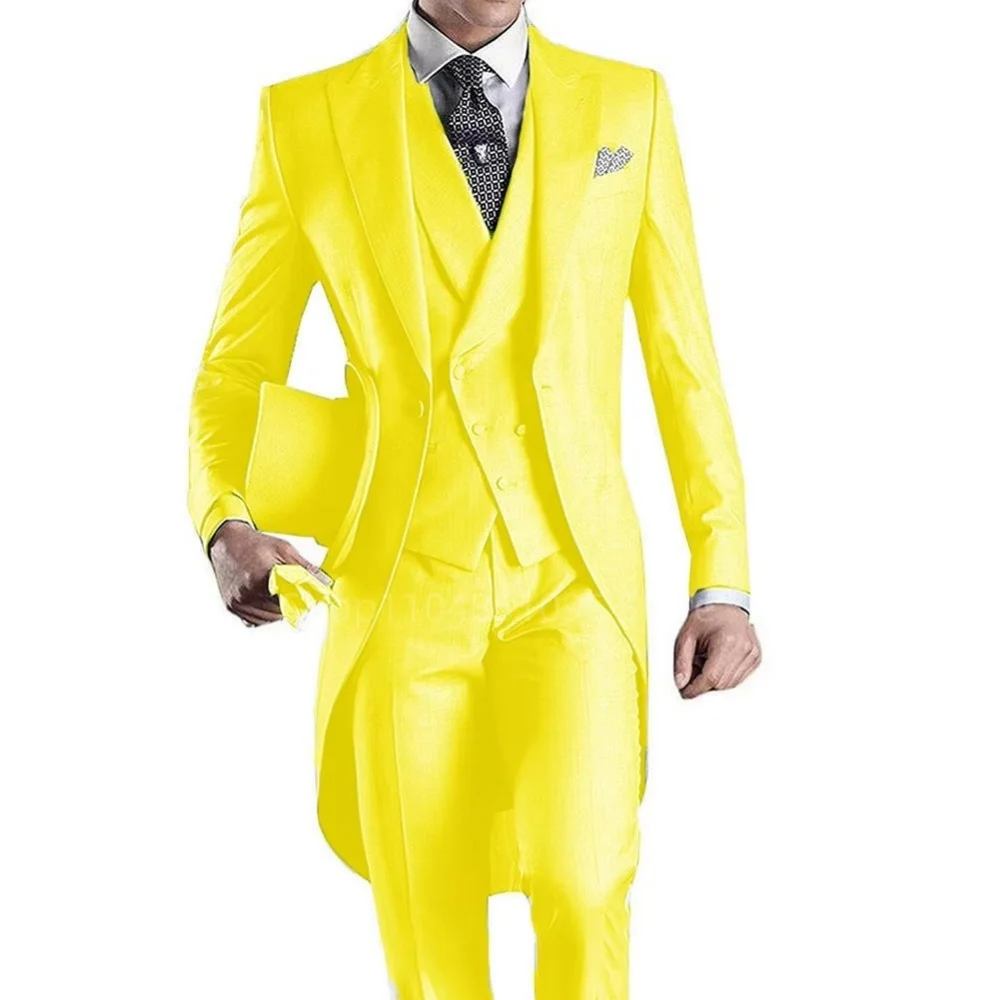 Красный свадебный смокинг для мужчин, комплект из 3 предметов для курения, официальный танец, выпускной, мужской костюм жениха, модный костюм на заказ