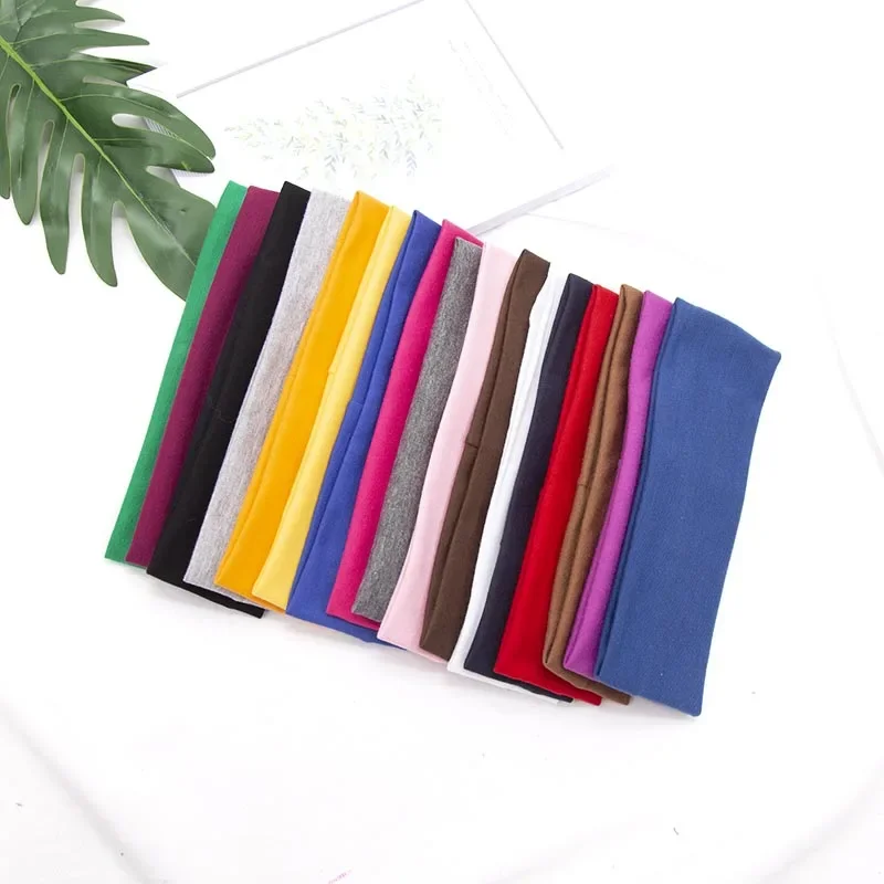 Women Solid Color Headband Elastic Hair Bands Yoga Fashion Turban Makeup Hair Hoop Vintag Headwrap Hair Accessories Wholesale