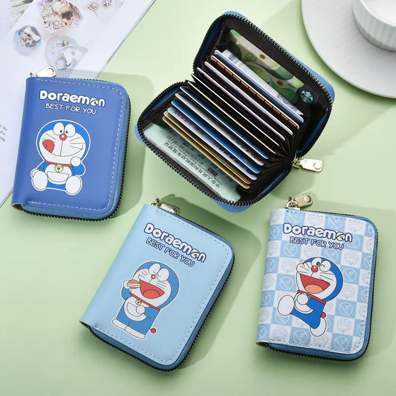 

Новая сумка для карт Doraemon, милый мультяшный кот Dingdang, мужская и женская, универсальная, высококачественная, толстая, с защитой от коррупции, с магнитными карточками, куртка
