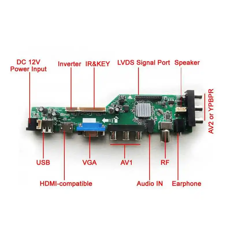 For LTN141AT07 LTN141AT13 Monitor DVB Digital Driver Board USB HDMI-Compatible VGA AV LVDS 30 Pin 1280*800 1-CCFL DIY Kit 14.1