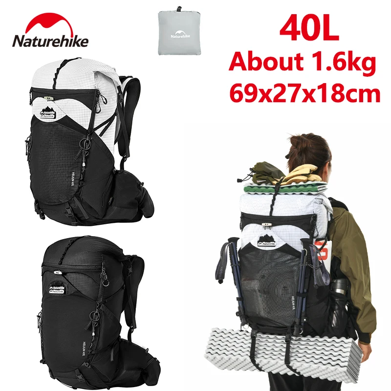 Naturehike 40L Backpack Large Capacity Outdoor Camping Mountaineering Sports Bag Thickened Belt Hiking Rucksack With Rain Cover