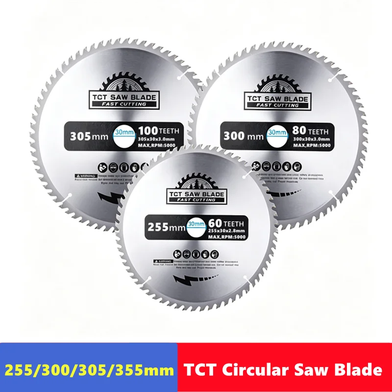 tctソーブレード255-300-305-355mm-木工用円形ソーブレード、木材、pvc、プラスチックの切断に使用するソーブレード切断工具