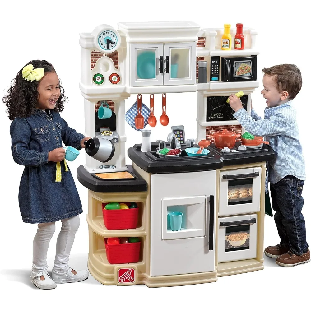 Gran juego de cocina Gourmet para niños, juego interactivo con luces y sonidos, niños pequeños de 3 + años, realista, 33 piezas