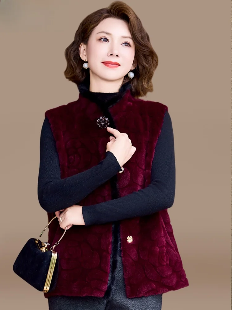 

Теплый модный женский меховой жилет для осени и зимы, верхняя одежда из полиэфирного волокна