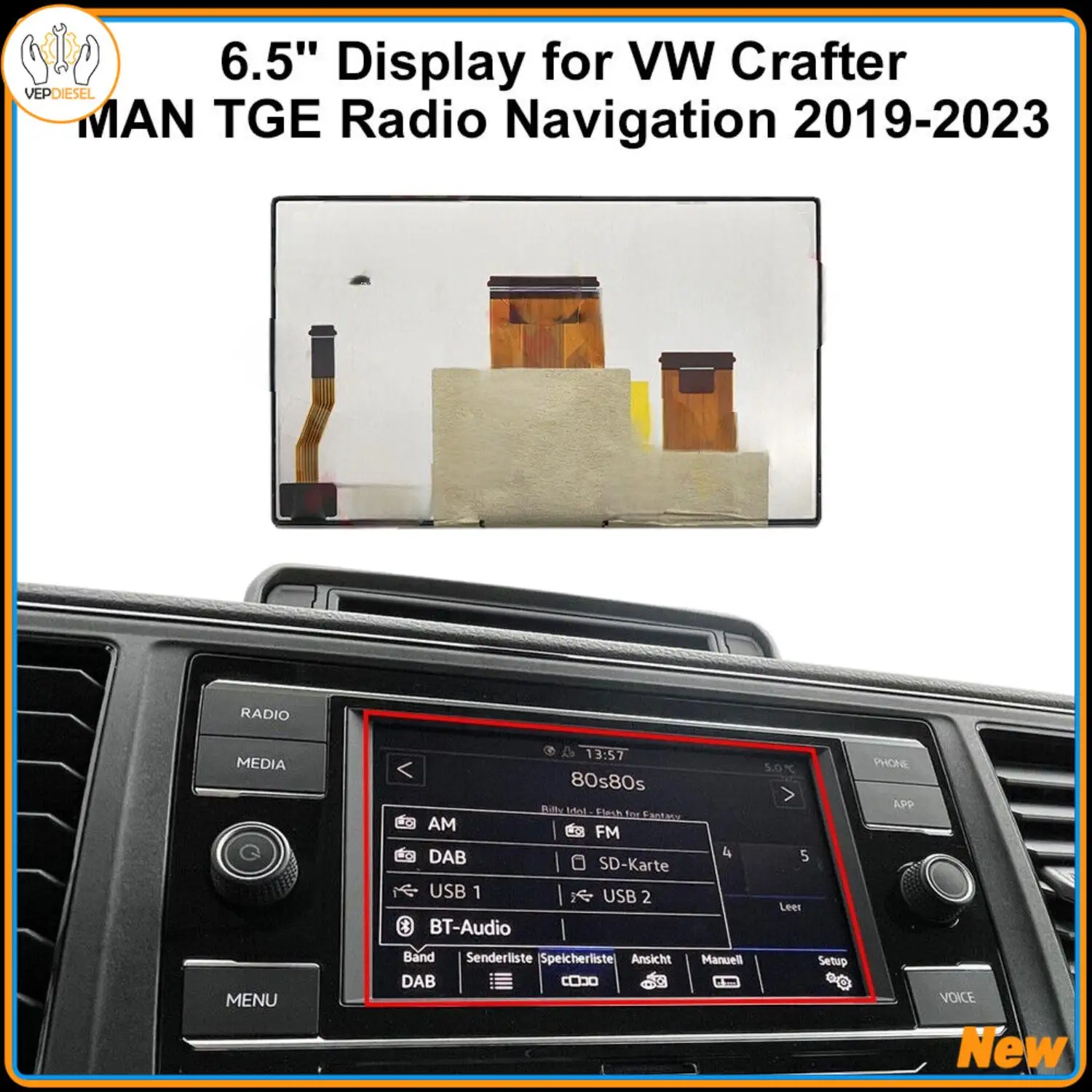 

Display for VW Atlas Crafter Golf Skoda Fabia MK3 MAN TGE Radio Navigation LM1696A01-1D LM1696A11-1D LM1696A01-1B Car Parts