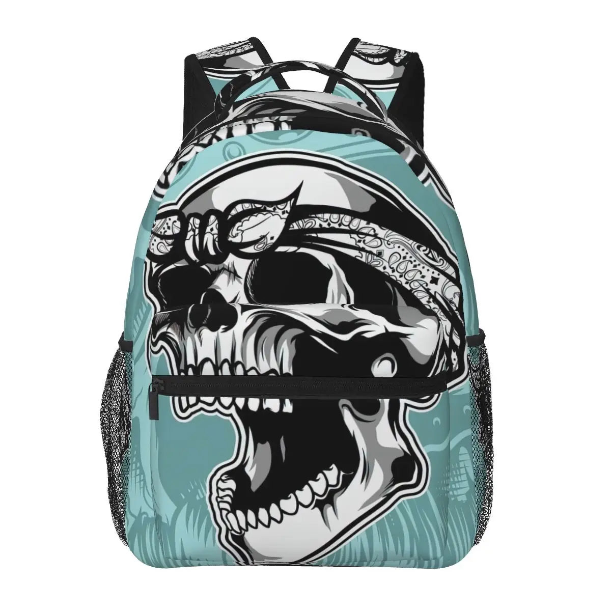 

Skull Wearing Bandana Hand Drawing Vector Backpack for Girls Boys Travel RucksackBackpacks for Teenage school bag