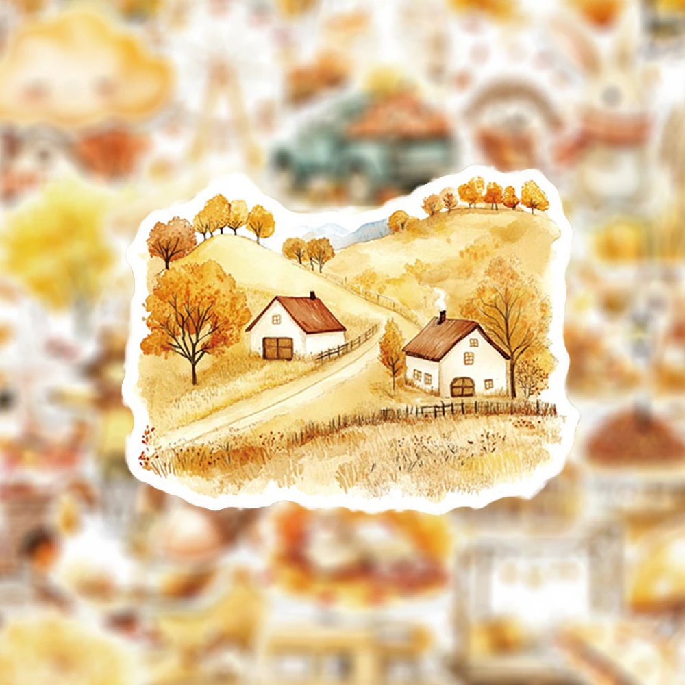 10/30/50pcs Autumn Harvest Theme Cartoon Stickers Fall Forest Animal Decals DIY Water Bottle Phone Notebook Graffiti Sticker Toy