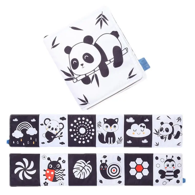 Baby Cloth Book High Contrast Sensory Toys Brain Development Soft Book Black And White Cloth Book Take Along Toy For Birthday