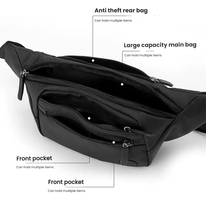 Multifunktionale Herren-Brusttasche, großes Fassungsvermögen, verstellbarer Schultergurt, geeignet für Business, Pendeln, Sport usw