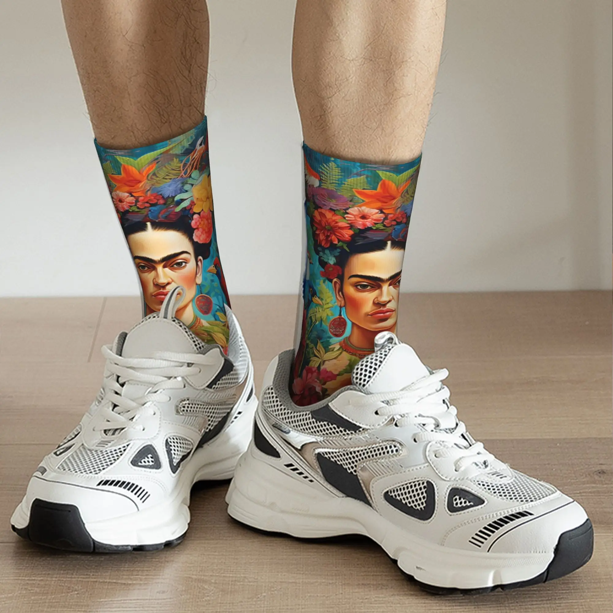 F-Frida K-Kahlo Art Socks Men's Women's Polyester Fashion  Socks Hip Hop Spring Summer Autumn Winter Middle Tube Socks Gift, view 4