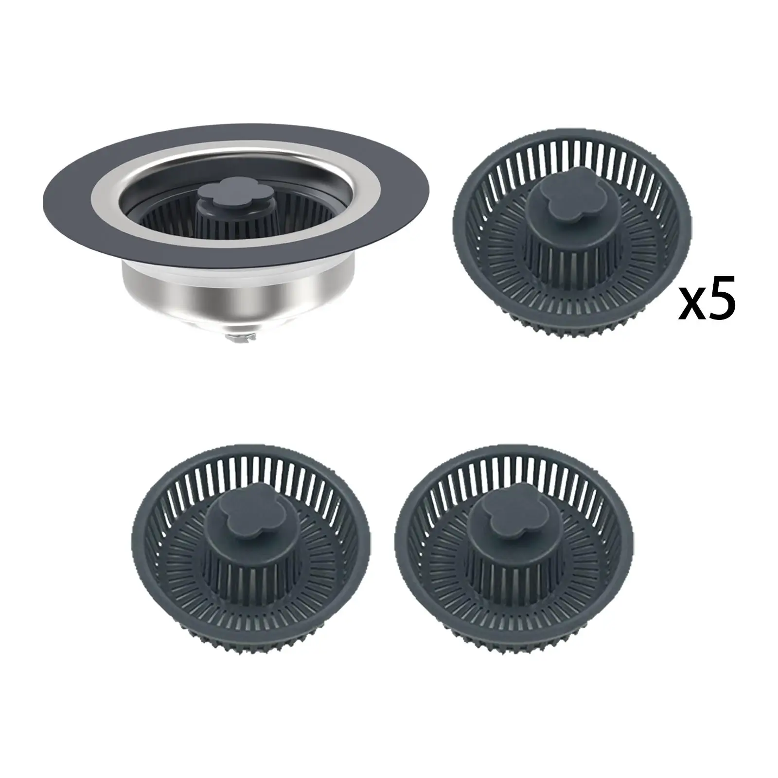 Kitchen Sink Stopper Strainer Basket Strainer up Sink Stopper Waste Plug Filter Prevents Odor for Commercial Kitchen Cafeterias