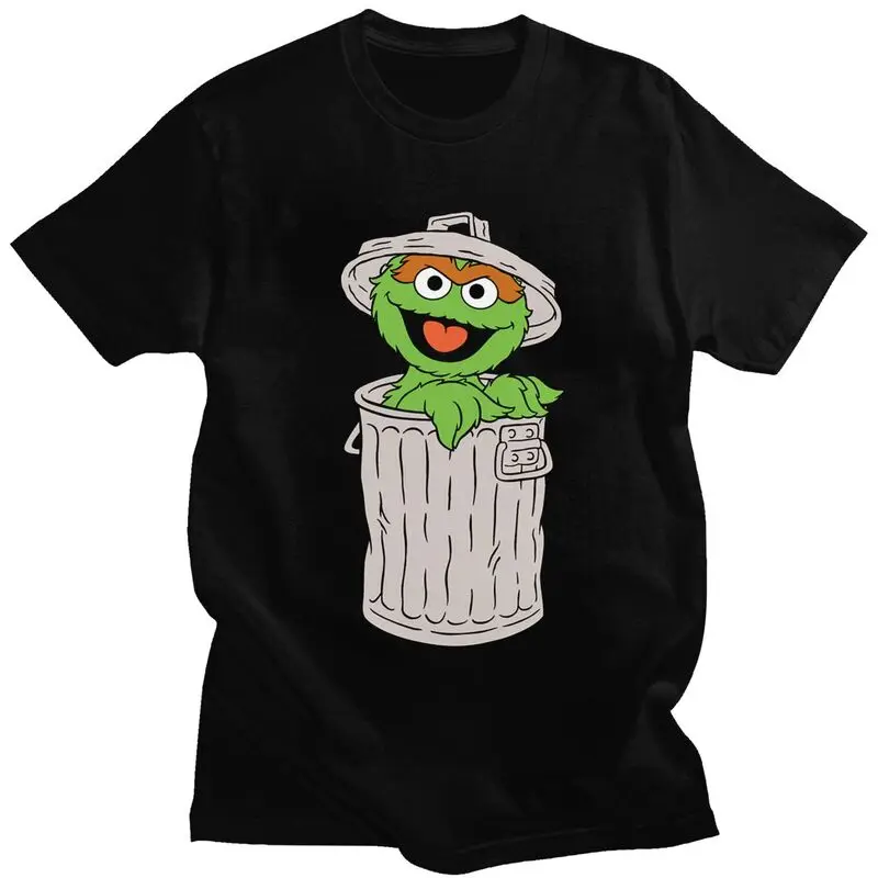 Men\'s Elmo Cookie Monster T Shirt Short Sleeves Cotton Tshirts Fashion T-shirt Designer Sesame Street Tees Loose Fit Apparel