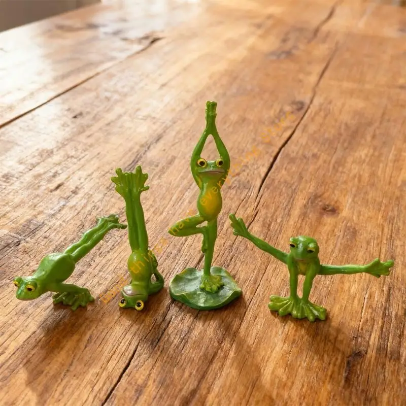 

Resin Yogas Frogs Figurines Green Frogs Statue Sculpture for Outdoor Indoor Decors Animal Collectible Figurines Ornament 55KF