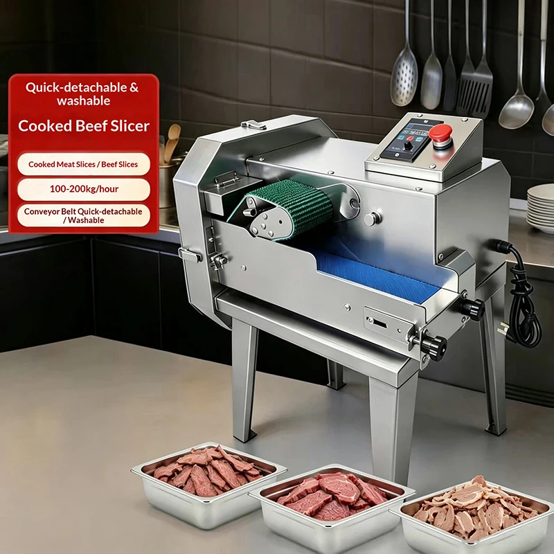 Commercial Automatic Ham Bacon Sausage Slicer Cutting Boiled Beef Meat Slice Machine - view 2