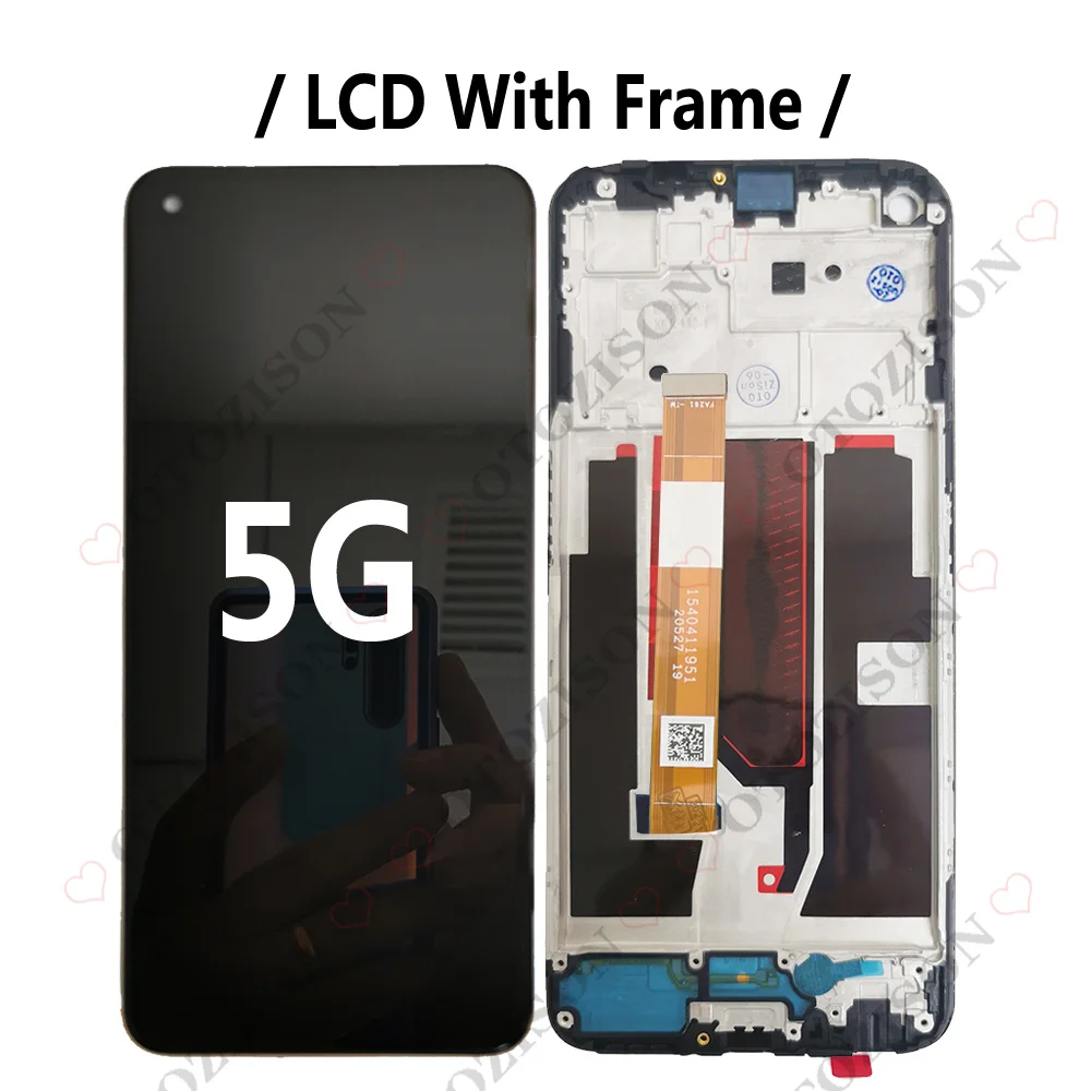 AMOLED LCD With Frame For OPPO A74 4G CHP2219 LCD A74 5G CPH2197 CPH2263 Display Screen Touch Digitizer Assembly Replacement