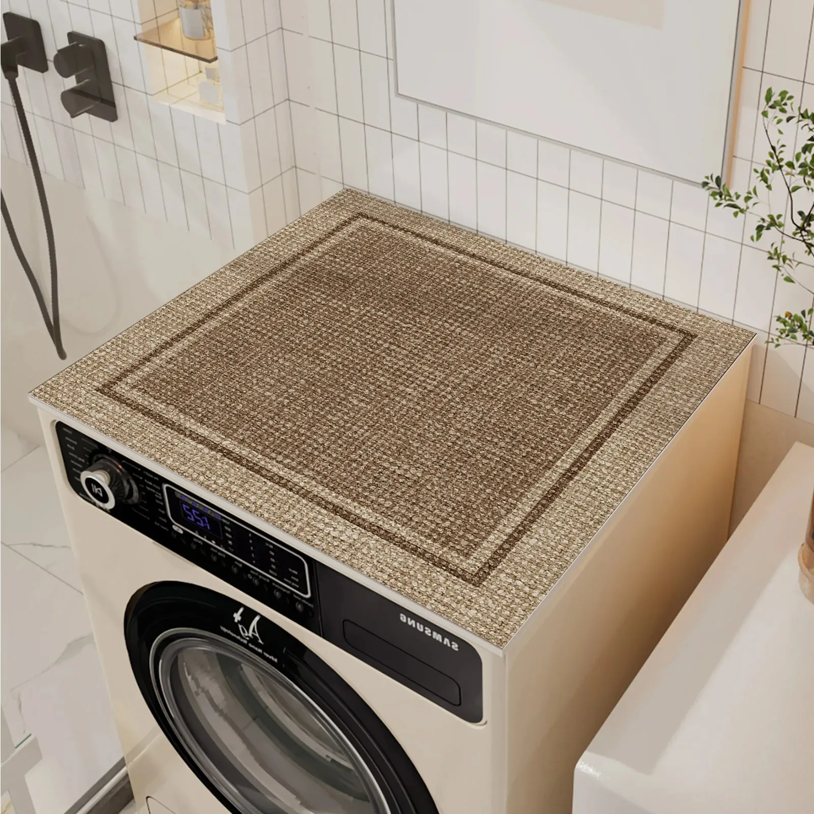 VIKAMA Vintage Washing Machine Lid Pad, Cabinet And Refrigerator Top Dust Protection Pad, Kitchen Tableware Drying Pad