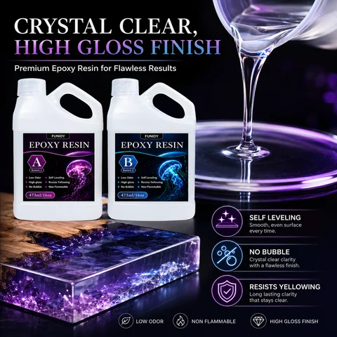 Kit de Resina Epóxi Transparente Adequado para DIY, Fórmula Sem Mistura em Proporção 1:1 para Fabricação de Joias, Artesanato em Mesa, Aplicações em Madeira, Moldes