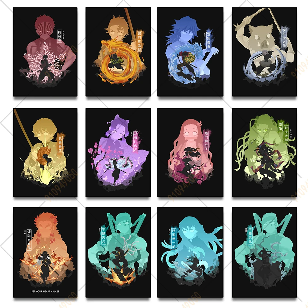 لوحة قماشية عالية الدقة لشخصية أنيمي شيطان كامادو تانجيرو كامادو نيزوكو زينيتسو أغاتسوما لنوسوكي فراشة نينجاروم ديكور جدران فني