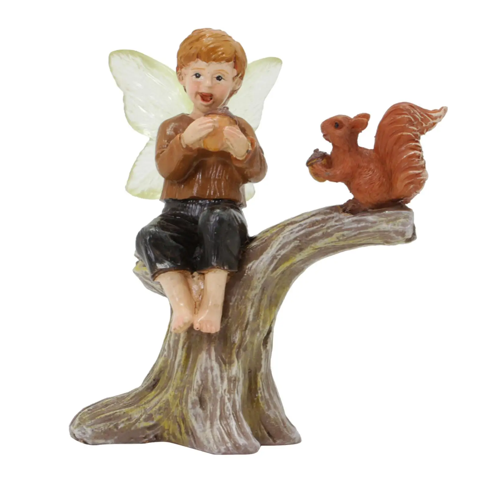 Miniature Fairy Garden Statue Squirrel Fairy Environmental Resin Outdoor Decor Planter Pot Decoration Fairy Garden Accessory