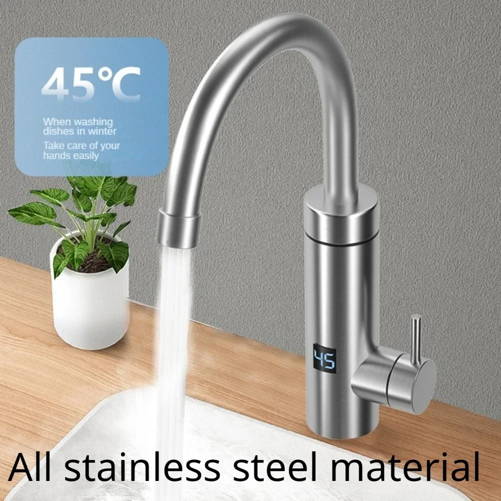 All stainless steel electric heating faucet, 3000w full power Instant Kitchen Sink heater tap, Water Heater Faucet