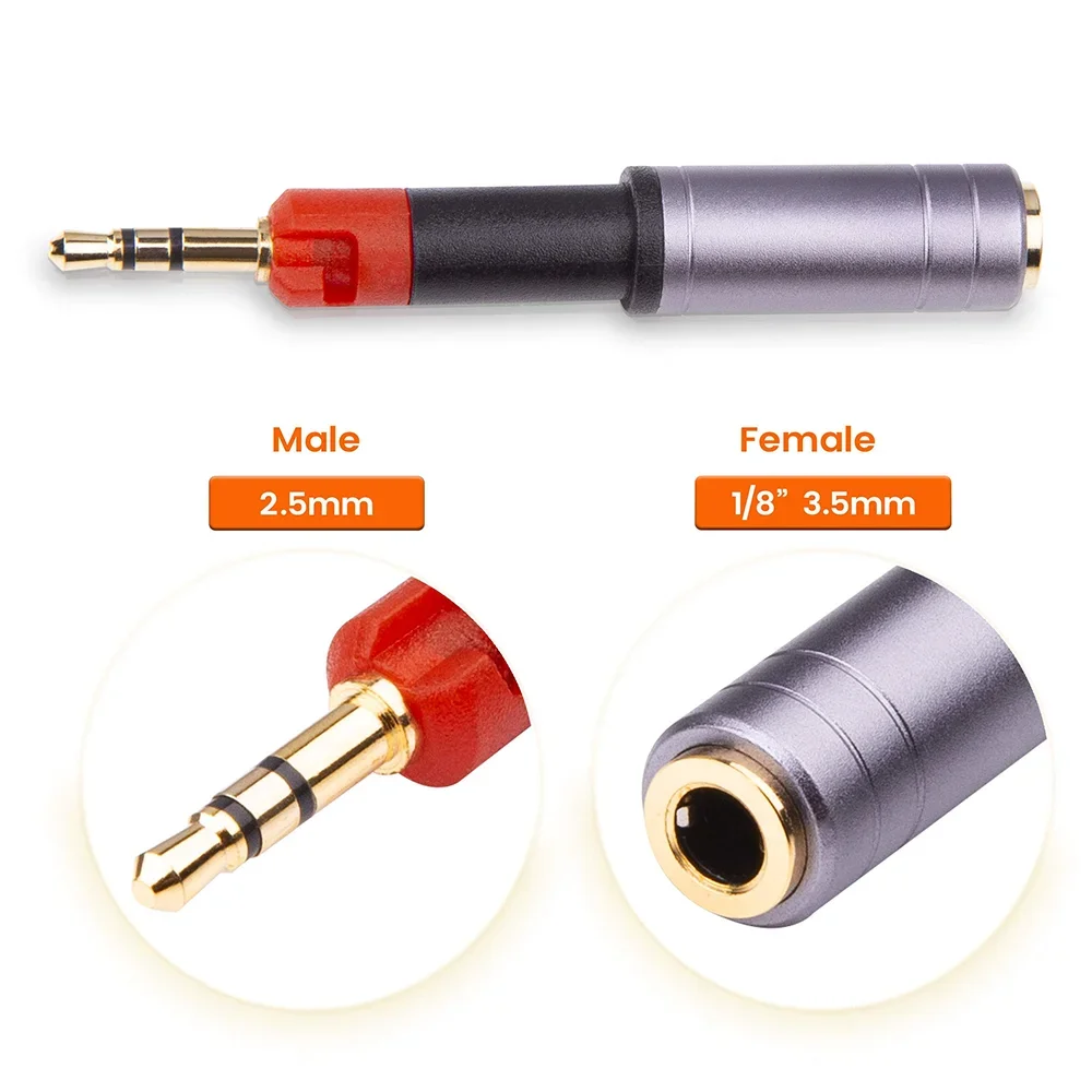 2.5mm to 3.5mm Female Metal Adapter Connector For Pioneer DJ HDJ-X5 HDJ-X5BT HDJ-X7 HDJ-S7 HDJ-CX HDJ-Cue1 HDJ-Cue1BT Headphones