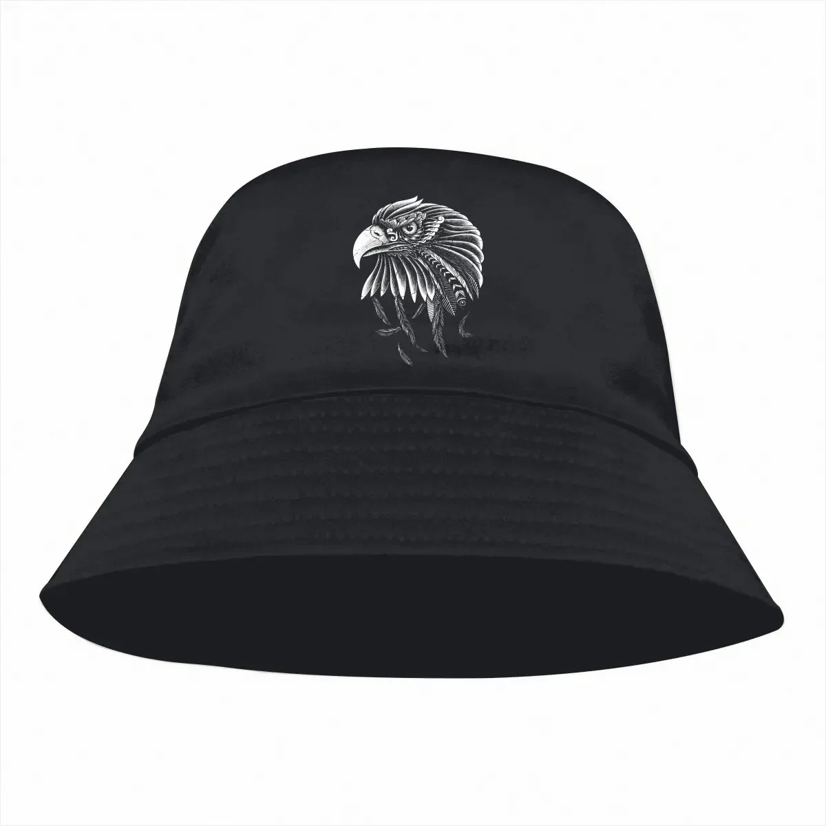 Impressive Hand Drawn Stylized Golden Eagle Portrait Unisex Bucket Hats Falconry Hip Hop Fishing Sun Cap Fashion Style Designed