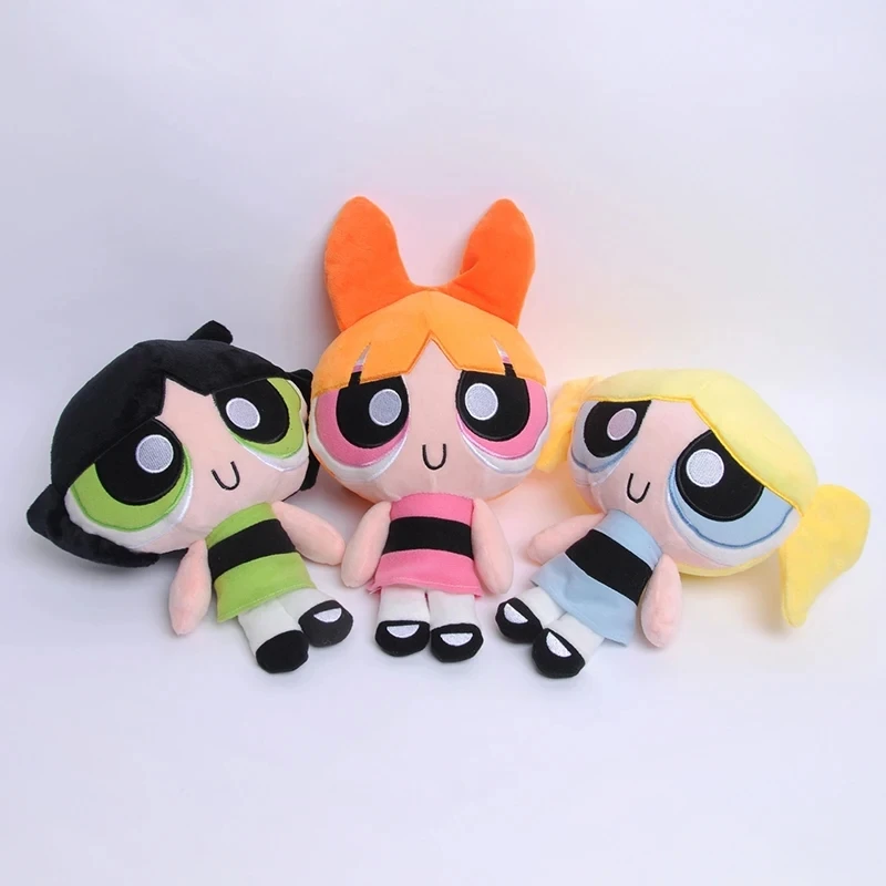 3pcs/lot 20cm Cartoon anime Powerpuff Girls Plush Toys Cute Blossom Buttercup Bubbles stuffed Plush dolls Gifts For Childr