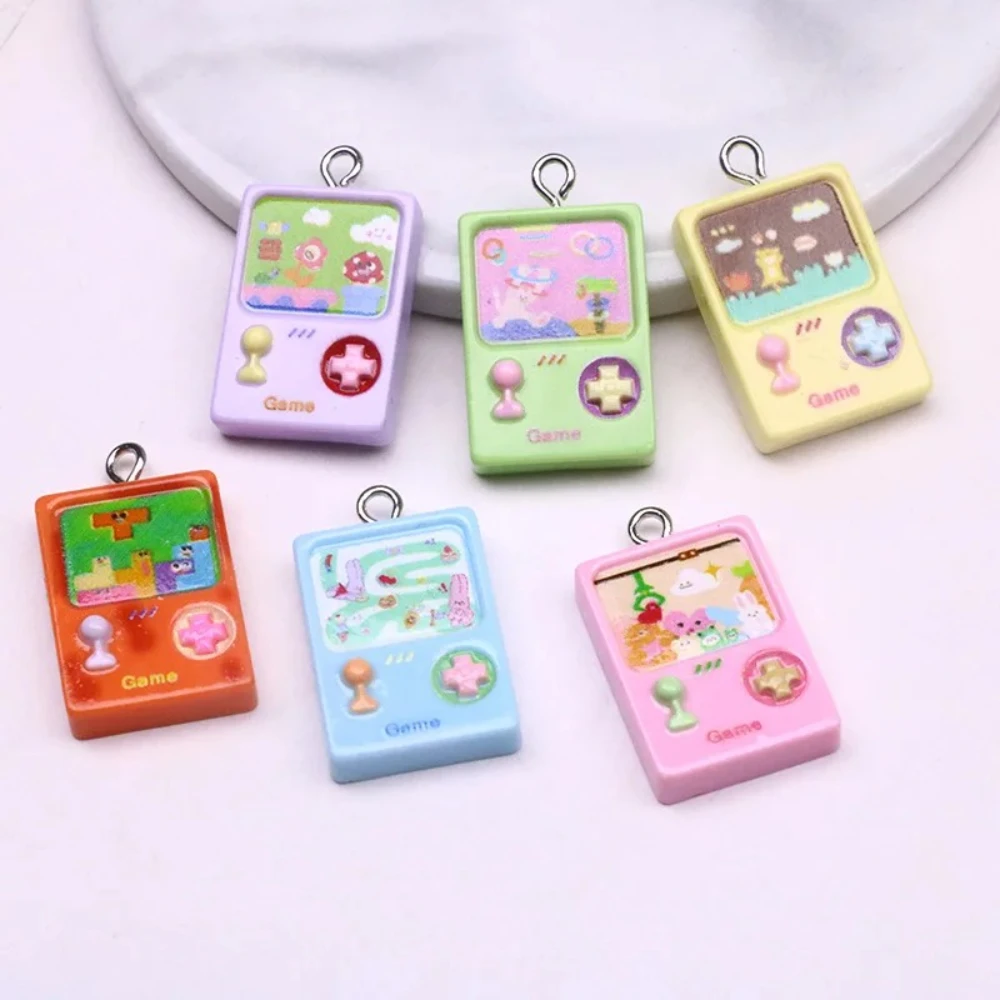 6/12/24PCS Funny Game Console Resin Cabochon Flatback Cute Pendant DIY Earring Keychain Jewelry Accessories Craft