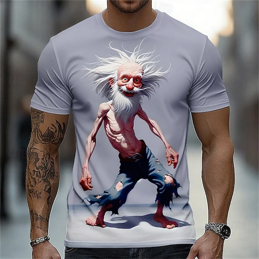 Summer Breathable Men's T Shirt Funny 3D Print Tee Casual O-neck Short Sleeve Tops Fashion Gym