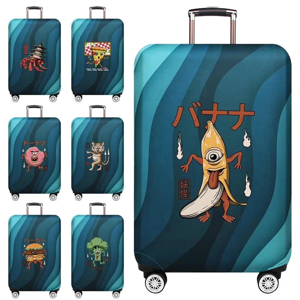 Stretch Fabric Luggage Protective Cover Simplicity Suitcase Trunk Holders Case Portable Travel Accessories Cute Monster Printing