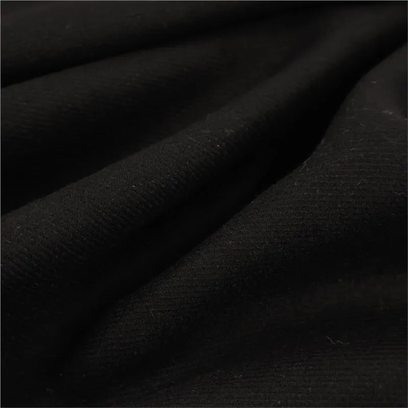 Autumn and winter micro-skeleton pure black real wool fine-spun striped double-sided suit fabric