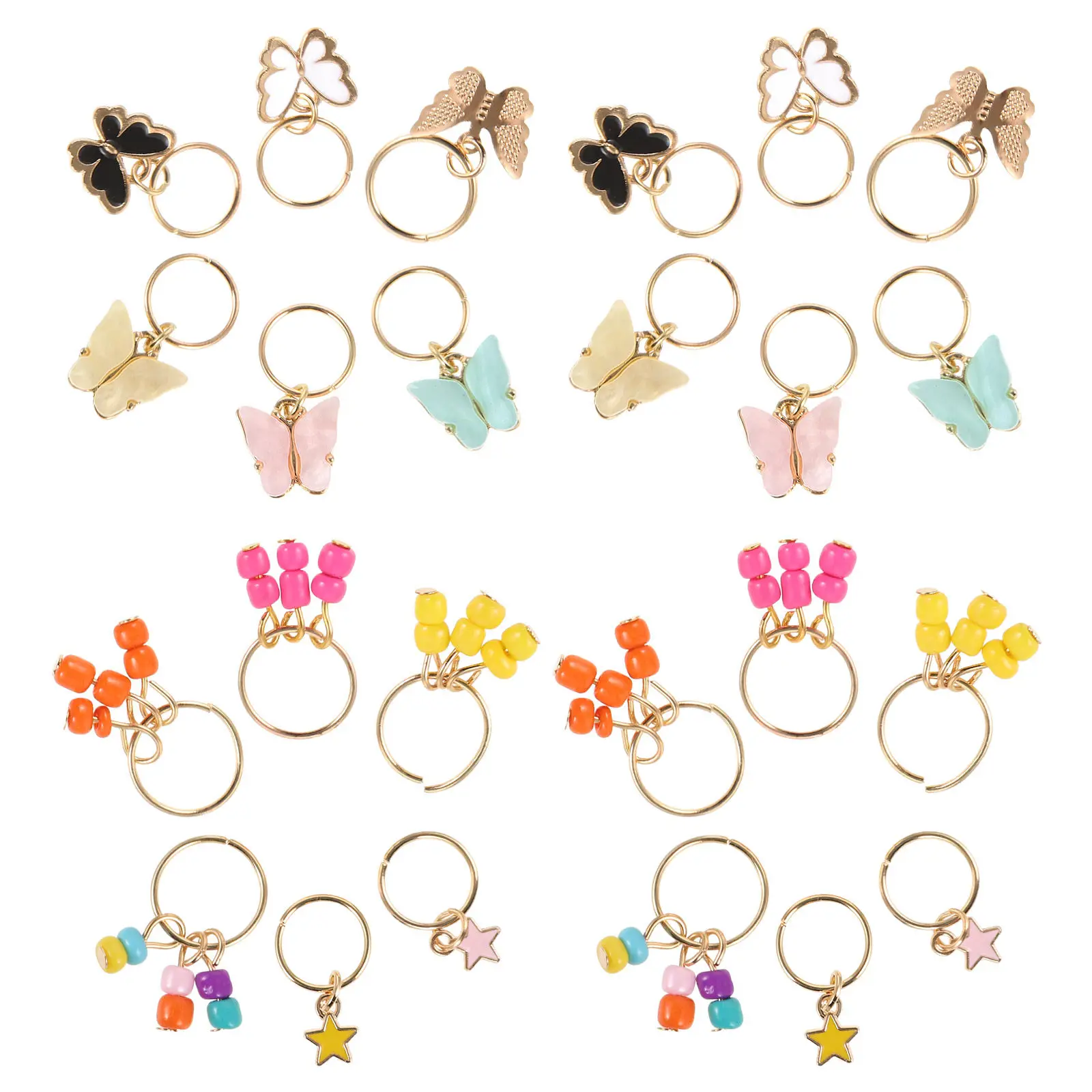 

24 шт. украшений для волос: стильные кольца и уникальные подвески для дредов и кос для женщин