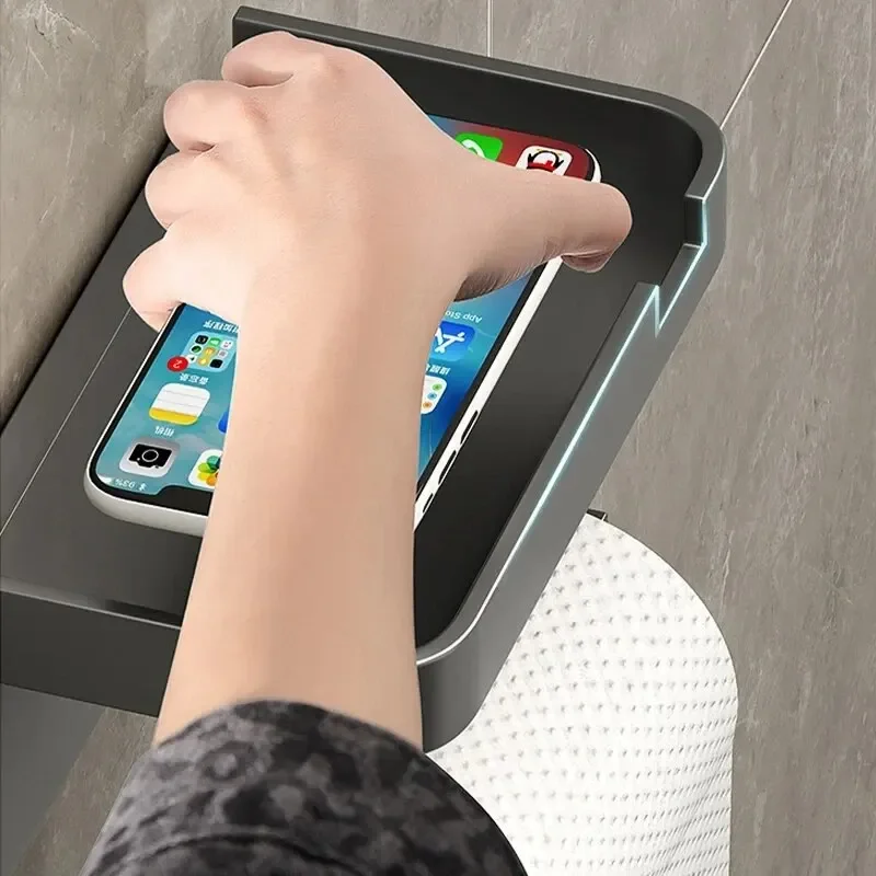 Toilet Paper Holder Plastic Storage Rack Kitchen Towel Placement Of Seasoning Bottles Bathroom Wall Roll Of Paper Phone Storage image 3