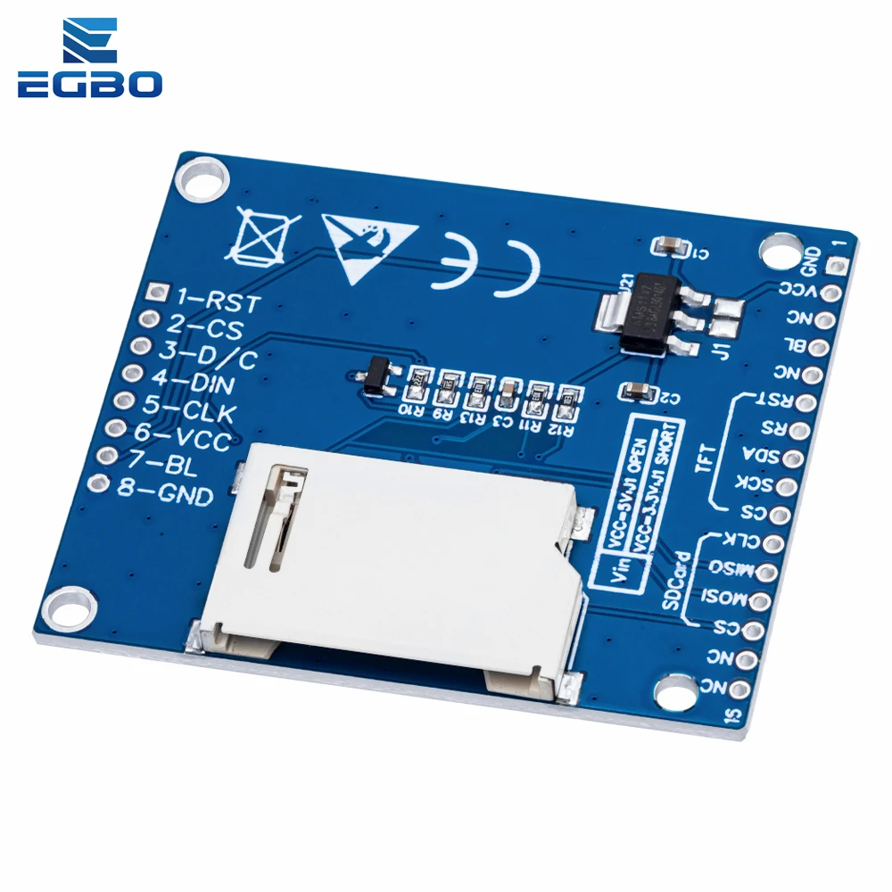 1.8 Inch SPI TFT LCD Display Module 128x160 with PCB Adapter, 3.3V/5V Dual Power IO Interface for Arduino