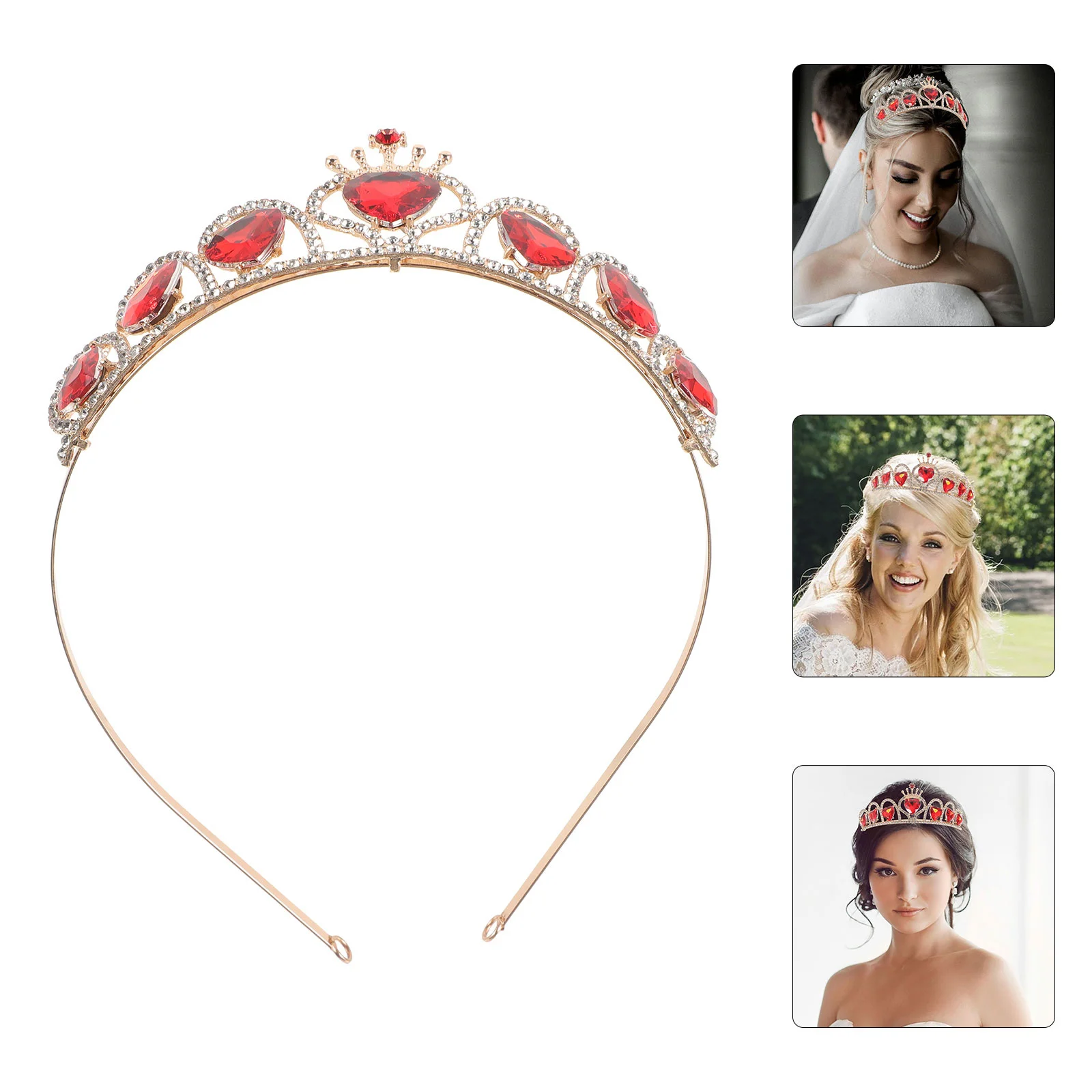 

Bridal Headpiece Wedding Crown Tiara With Rhinestones Hearts Elegant Hair Accessory Fashion Heart Crown Headband Bride