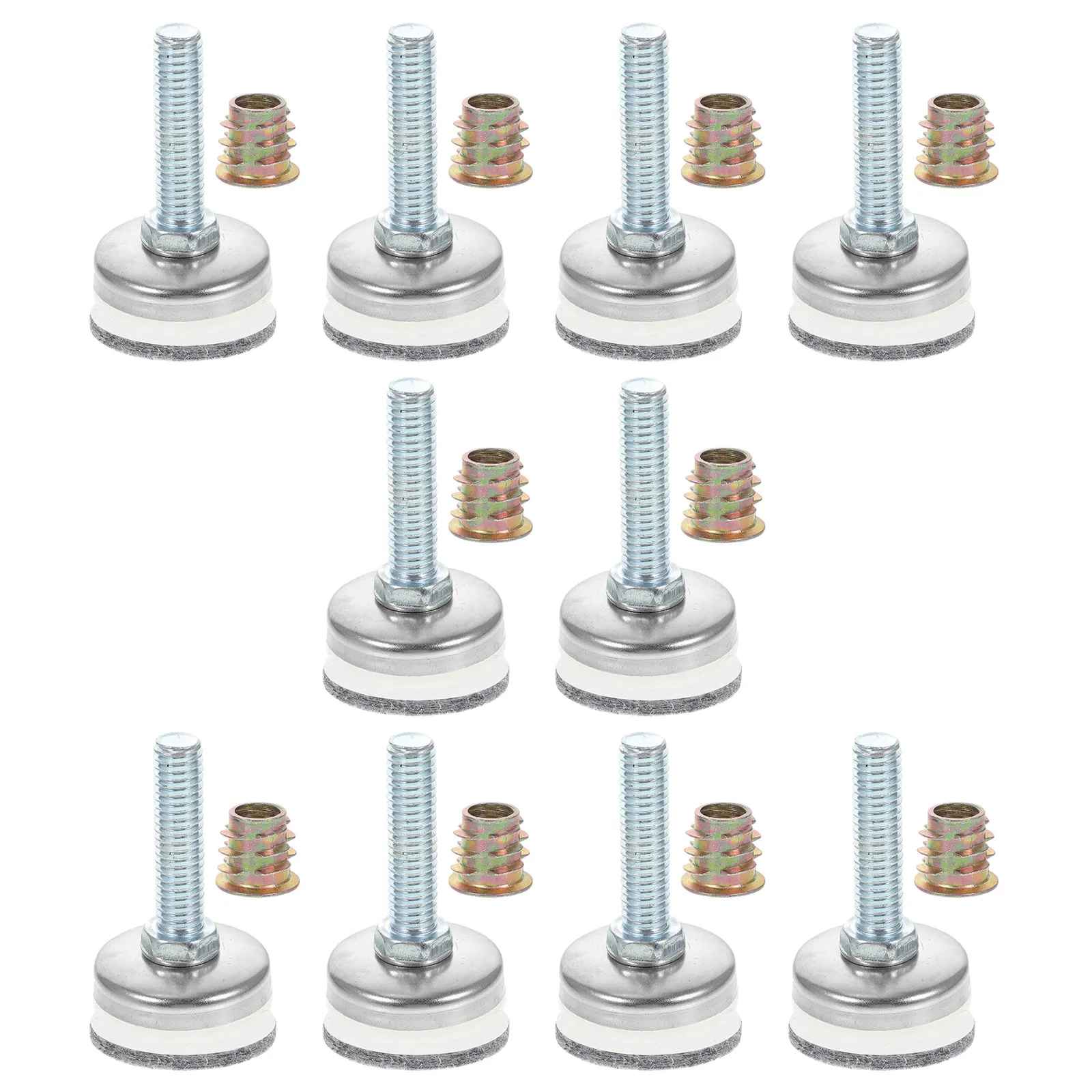 

10Sets Furniture Levelers Adjustable Heavy Duty Screw-in Height Adjustable Feet for Wardrobe Table Dresser Cabinet Furniture