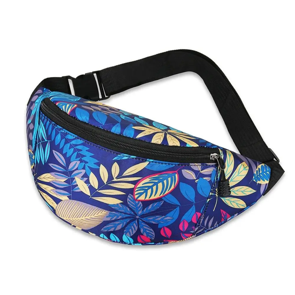 

Portable Flower Pattern Waist Bag Printing Waterproof Wallet Nylon Large Capacity Fanny Pack