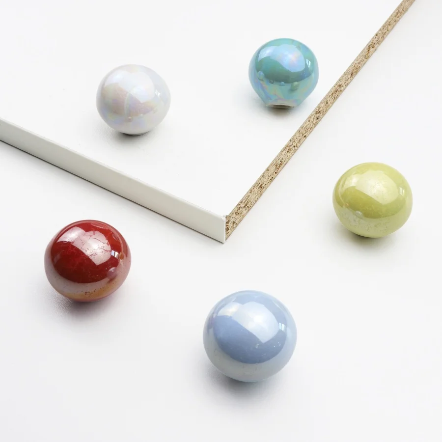 Manopole rotonde per mobili in ceramica Armadio colorato Armadio Toletta Manopole per cassetti Maniglie decorative per armadietti per camerette per bambini