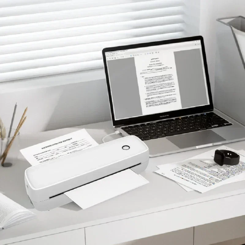 US.EU A4 طابعة حرارية A80 طابعة محمولة قابلة للشحن طابعة بلوتوث لاسلكية تدعم Windows/Android/Mac