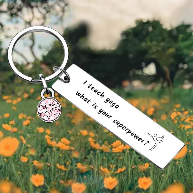 Yoga Teacher Appreciation Key Chain Ring Inspirational Gift keychains pendant Yoga teacher gift Yoga Instructor Yogi gift