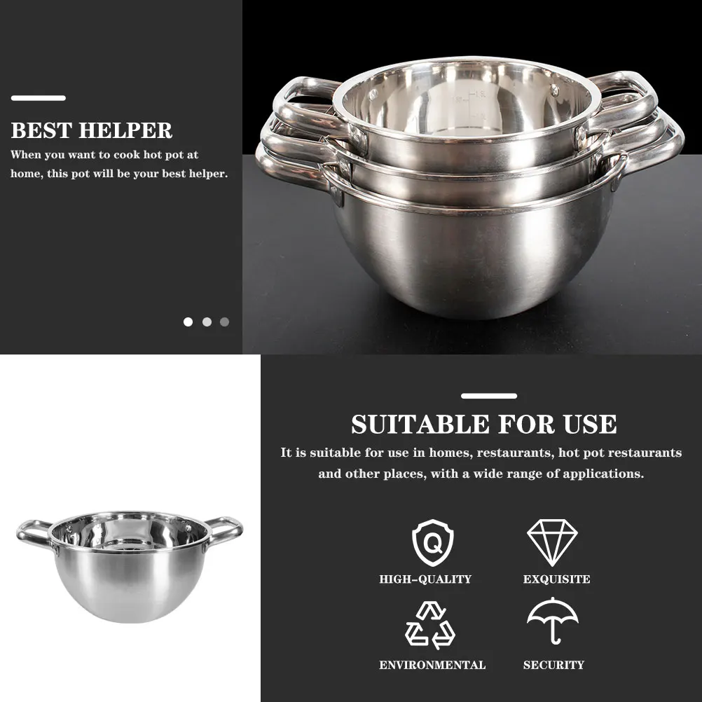 

Thickened Stainless Steel Pot Cookware Hot Cooking Pots for Home Food Kitchen Supply Metal Soup