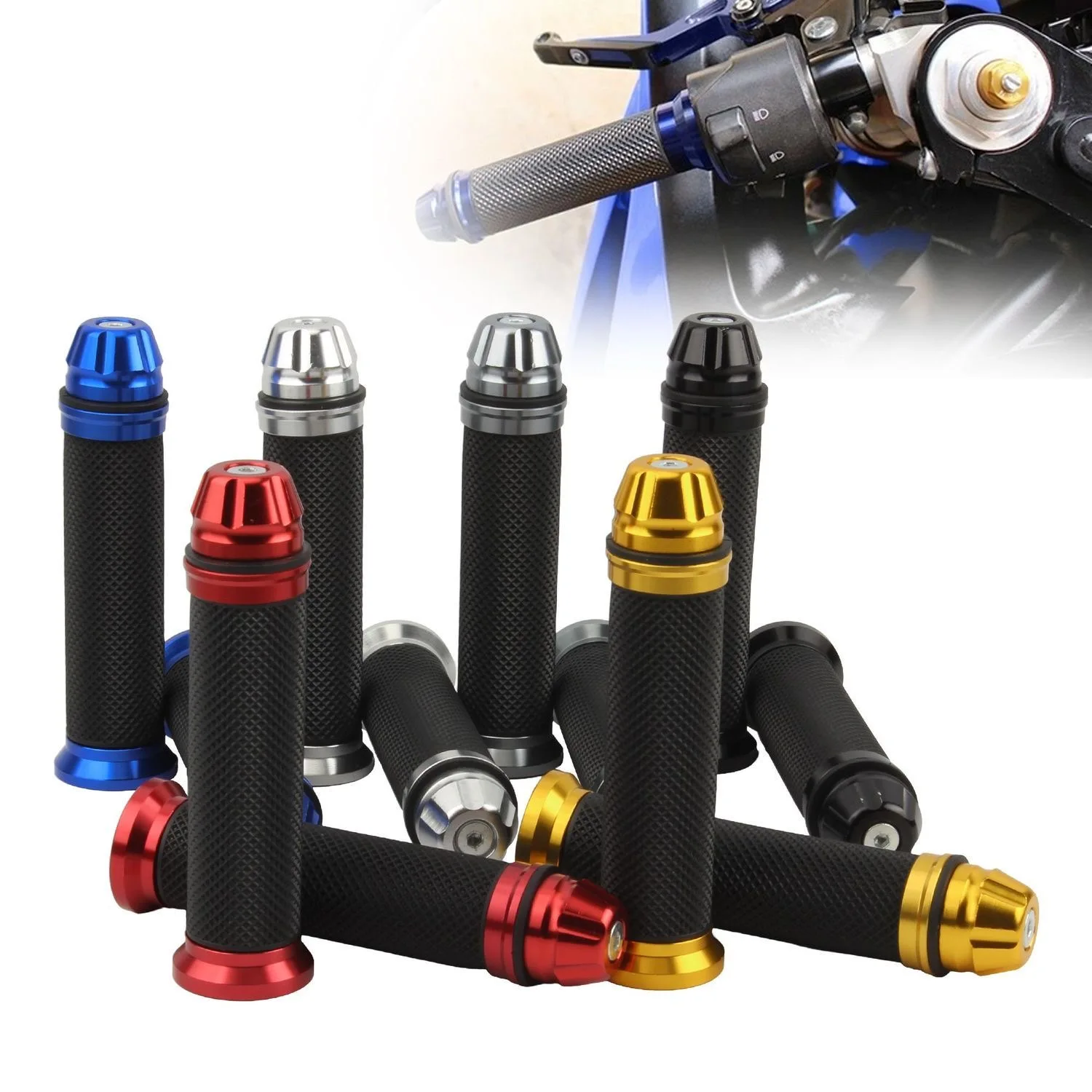 

Универсальные ручки для руля мотоцикла 7/8 "22 24 мм с трубкой дроссельной заслонки, нескользящая поворотная ручка дроссельной заслонки для Honda Kawasaki Yamaha BMW