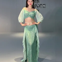 Dancer's Vitality Fan Dance Wear Women M L Xl Linen Nylon Modal Guangdong Belly Dancing Costume 5039 Best